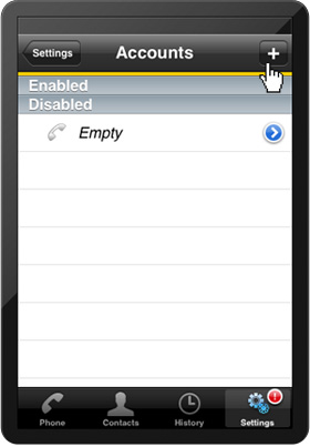 Under 'Accounts', click Add button at the top right corner.