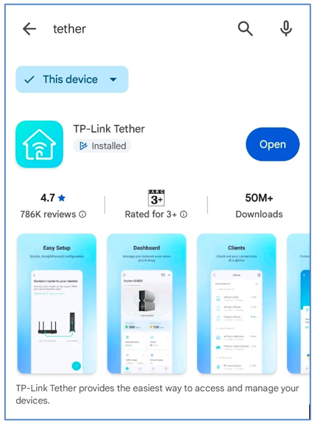 TP-Link Archer BE3600 Mobile app setup image 2