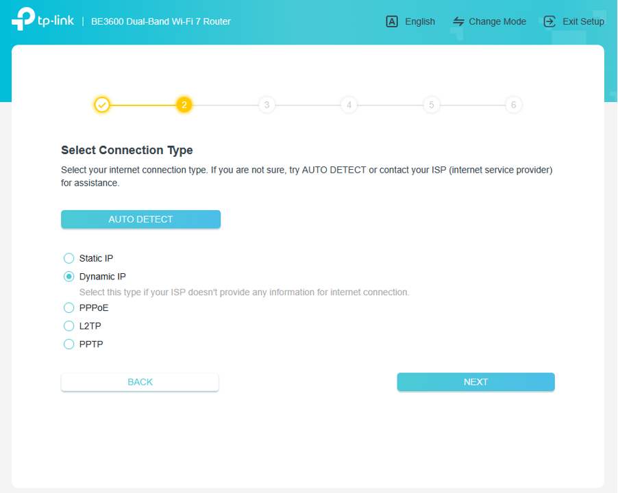 TP-Link Archer BE3600 Web browser setup image 7