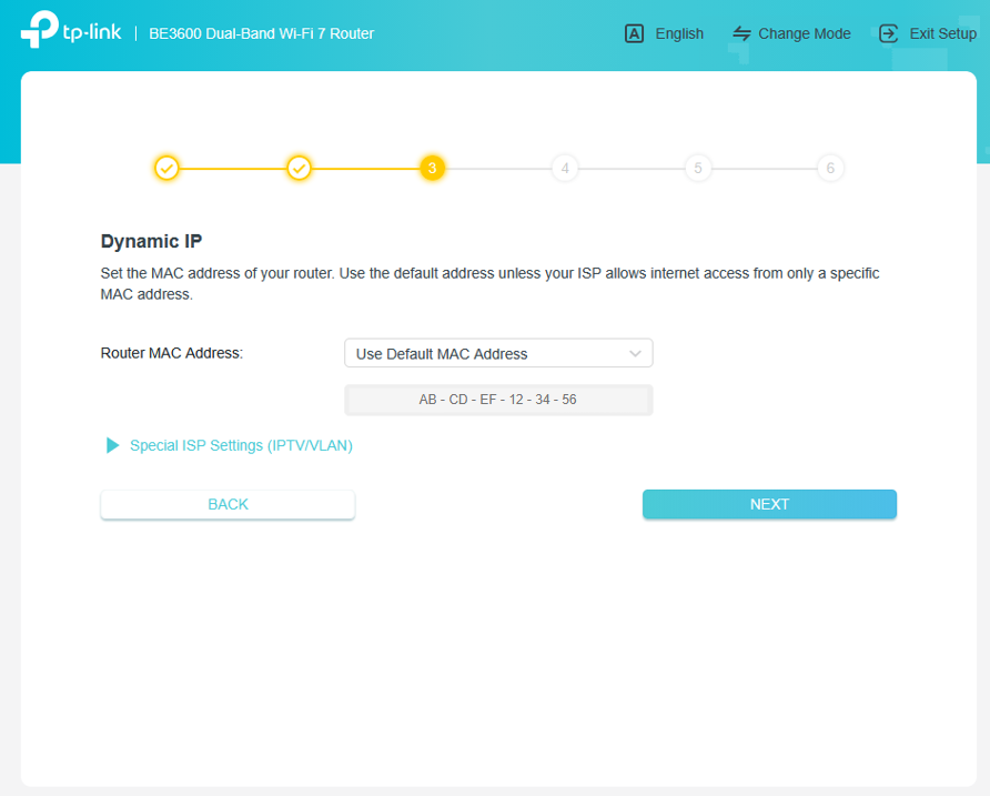 TP-Link Archer BE3600 Web browser setup image 8