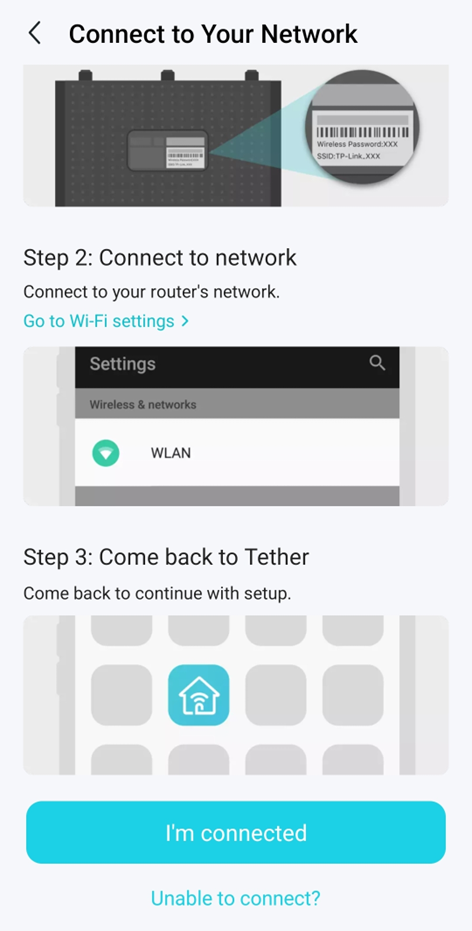 Connecting a mobile device to the Archer AX1500 Wi-Fi network