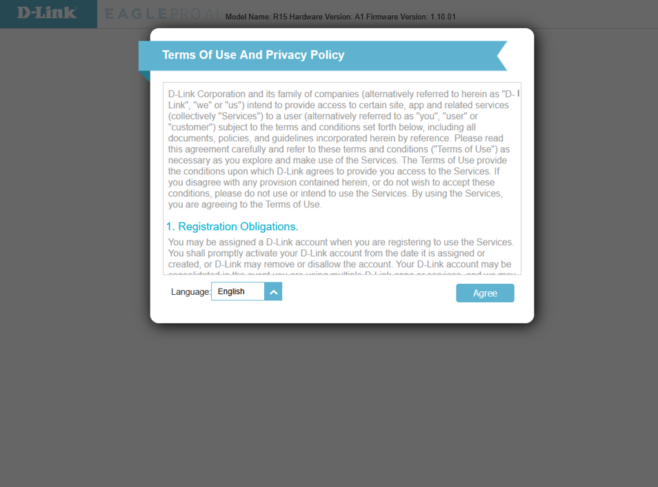 D-Link terms and privacy notice