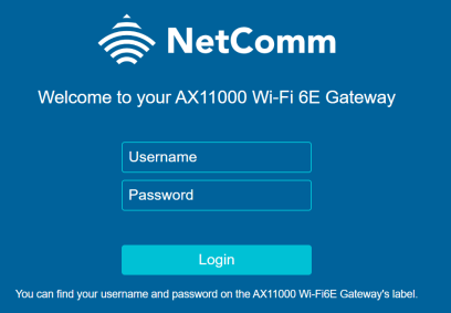 NetComm CF60 router login screen