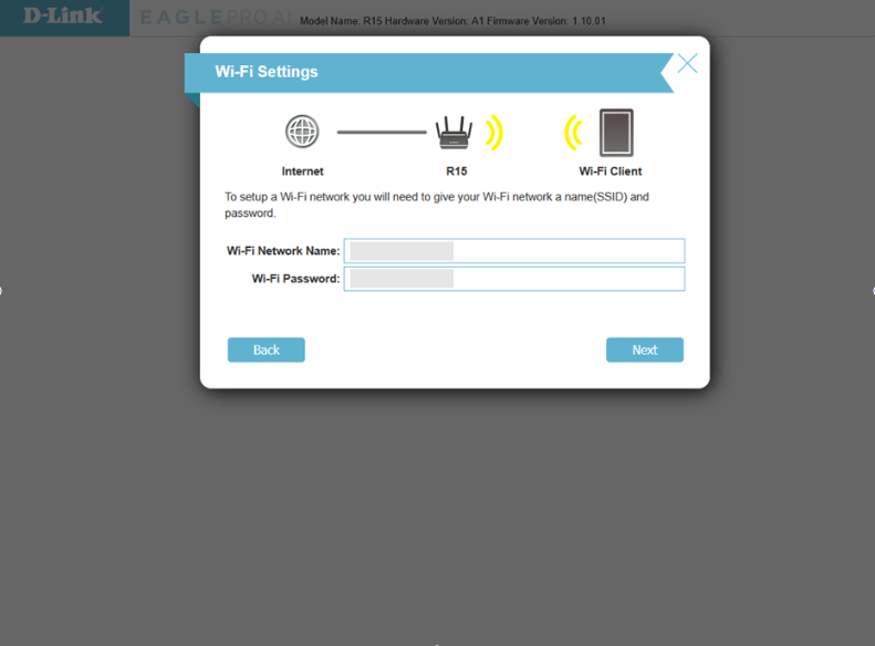 D-Link Wi-Fi name and password setup