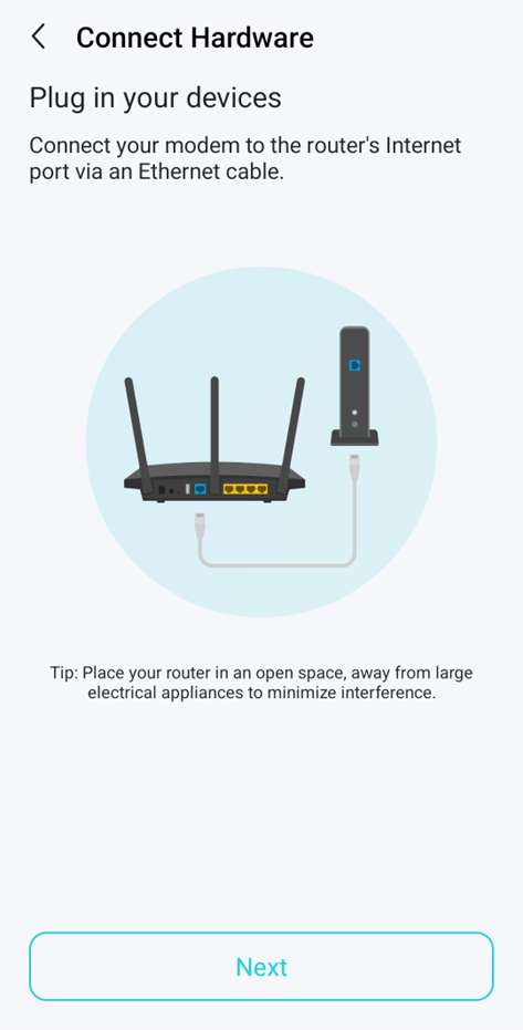 Connecting the ONT, Ethernet cable and Archer AX1500 power adapter