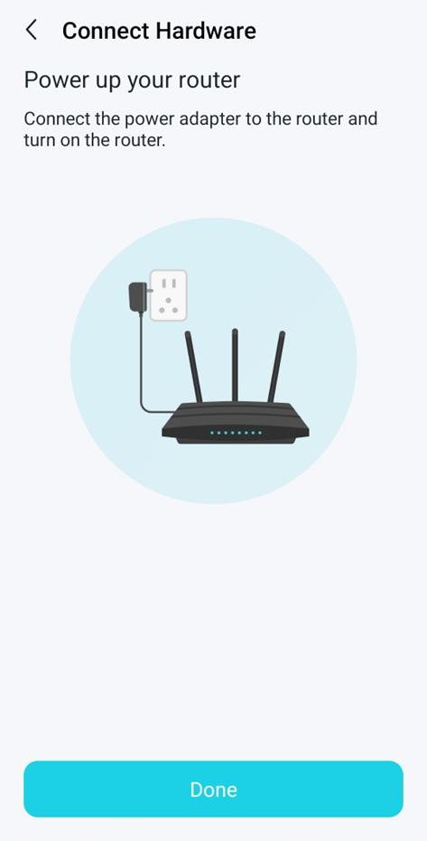 Turning on the Archer AX1500 router