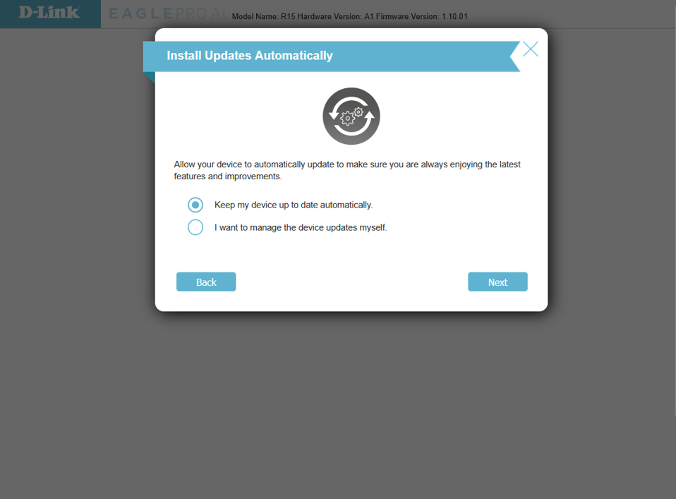 D-Link automatic firmware update setting