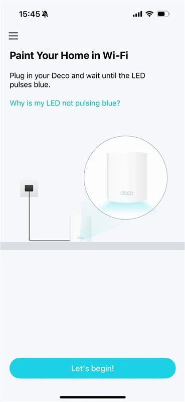 Deco app: start setting up a new network